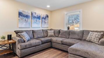 House, Multiple Beds, Fireplace, Garden View | Living area | 42-inch flat-screen TV with digital channels, TV, fireplace