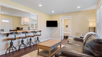 House, Multiple Beds, Fireplace, Garden View | Living area | 42-inch flat-screen TV with digital channels, TV, fireplace