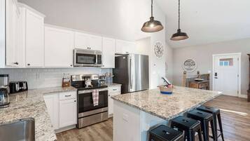 Cabin, Multiple Beds, Patio (A Birds Eye Bridge View) | Private kitchen | Coffee/tea maker