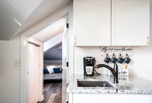 Condo, 1 Queen Bed, Kitchen, Garden View (The Hideaway at Hayloft Lodge) | Interior - The Hideaway at Hayloft Lodge Chic & Unique Stay (Lake Geneva)