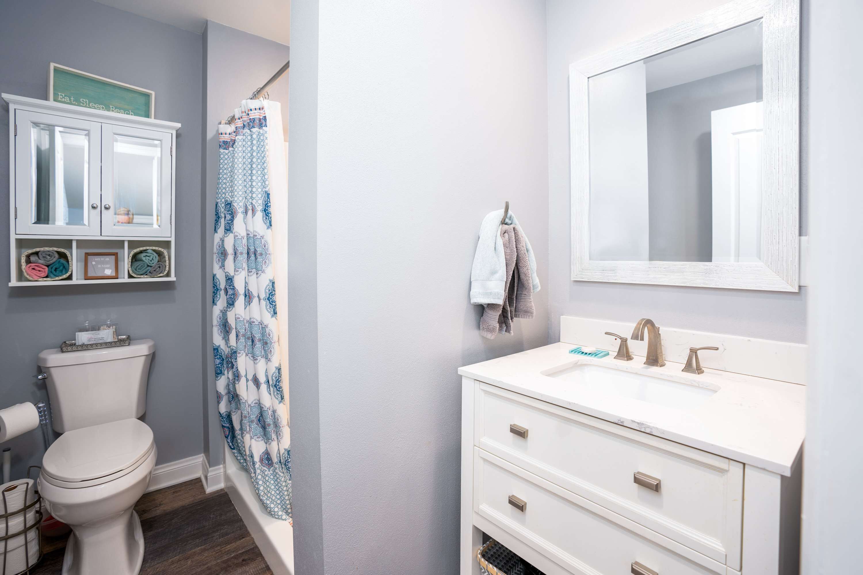 Condo, 1 Queen Bed, Kitchen, Garden View (The Hideaway at Hayloft Lodge) | Bathroom | Shower, hair dryer, towels