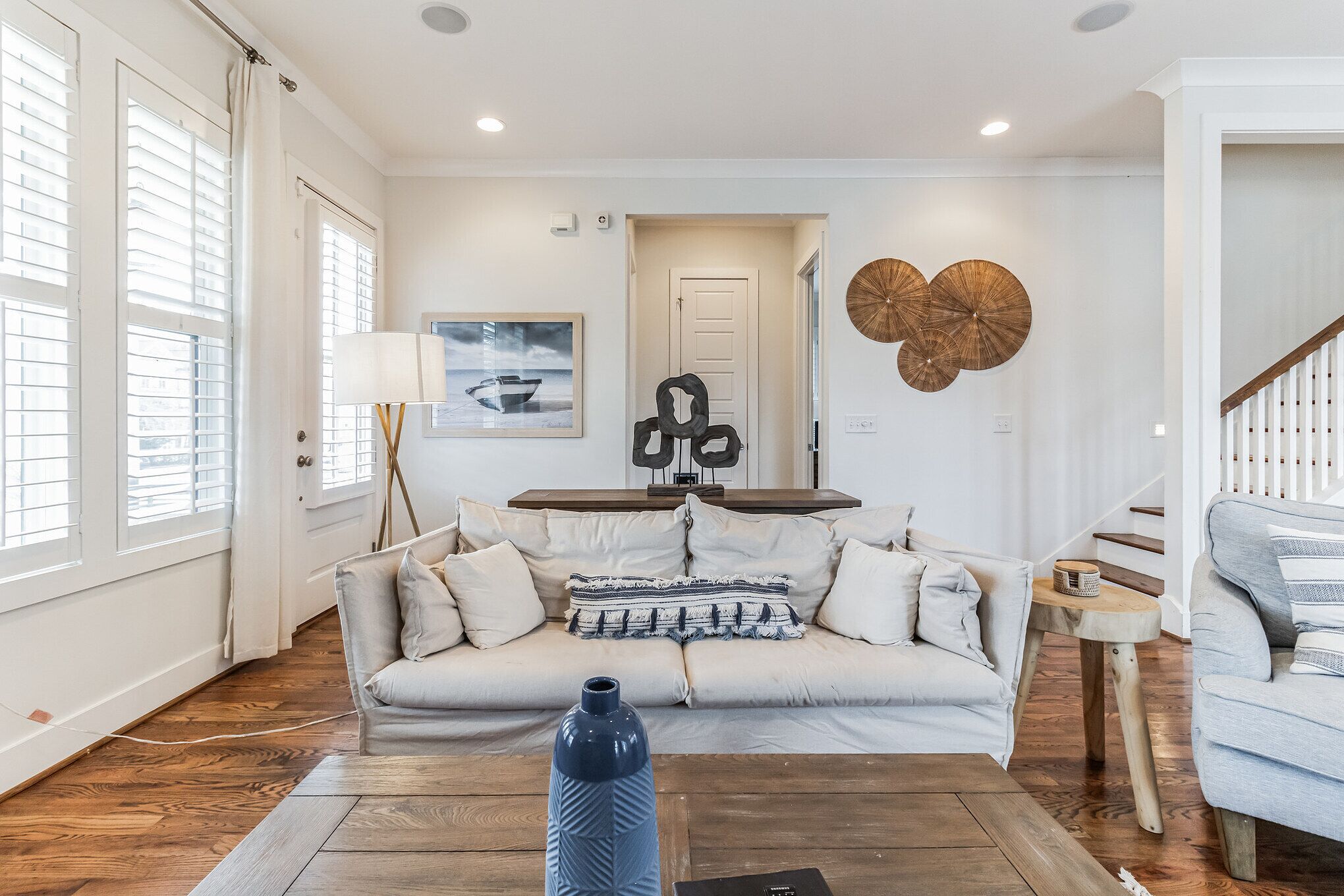 House, Multiple Beds, Pool Access | Living area | TV, fireplace