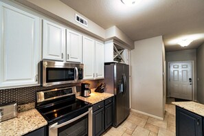 Condo, Multiple Beds, Balcony, Beach View (Happy Haven @ Lands End) | Private kitchen | Fridge, microwave, oven, stovetop