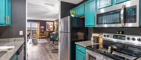 Condo, Multiple Beds, Balcony, Mountain View (Marilyn’s Modern Hideaway) | Private kitchen | Coffee/tea maker