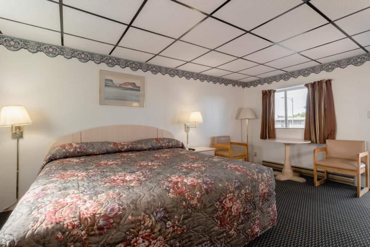Room, 1 King Bed, Smoking | In-room safe, laptop workspace, blackout drapes, iron/ironing board