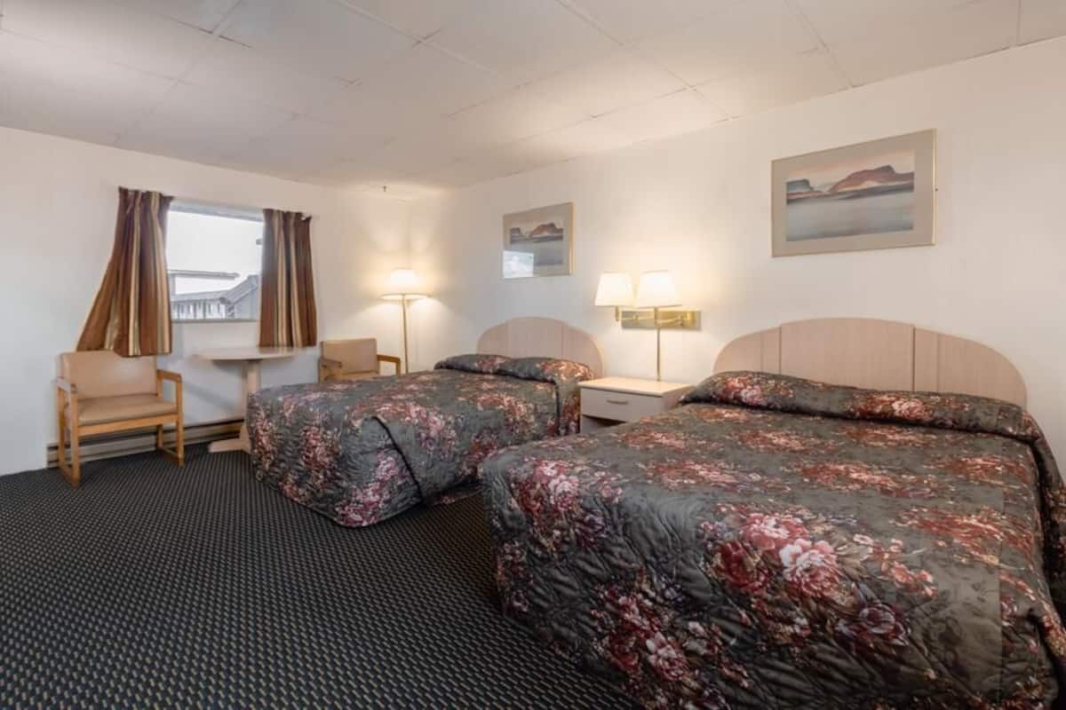 Room, 2 Double Beds, Smoking | In-room safe, laptop workspace, blackout drapes, iron/ironing board