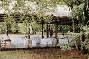 Outdoor banquet area
