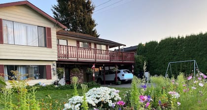 Safe clean quiet room, keyless private entry, close to Abbotsford airport & town