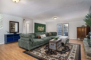 TV, fireplace, video games, offices