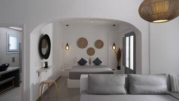 Premium Suite with Sea View | Roupas de cama premium, espaço de trabalho para notebook