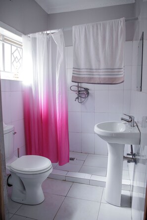 Combined shower/bathtub, rainfall showerhead, designer toiletries - Stadium View Executive Guest House (Lilongwe)