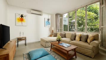 5 Bedroom Pool Villa | Living area | 42-inch flat-screen TV with cable channels