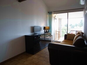 TV - Air-Conditioned 2-Room Apartment with Pool, Terrace, and Parking, 500m from Beach (Argelès-sur-Mer)