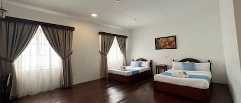 Desk, free WiFi, bed sheets