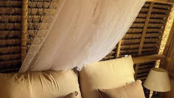 Double Room, Garden View | Desk, bed sheets