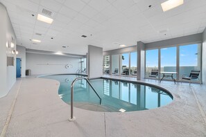 Indoor pool, a heated pool - Newly Renovated Luxury Beachfront | 2BR/2BA | Lighthouse 816 (Gulf Shores)