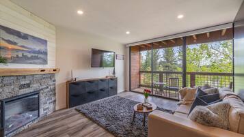 Télévision, cheminée