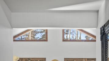 Télévision, cheminée, livres, chaßne hi-fi