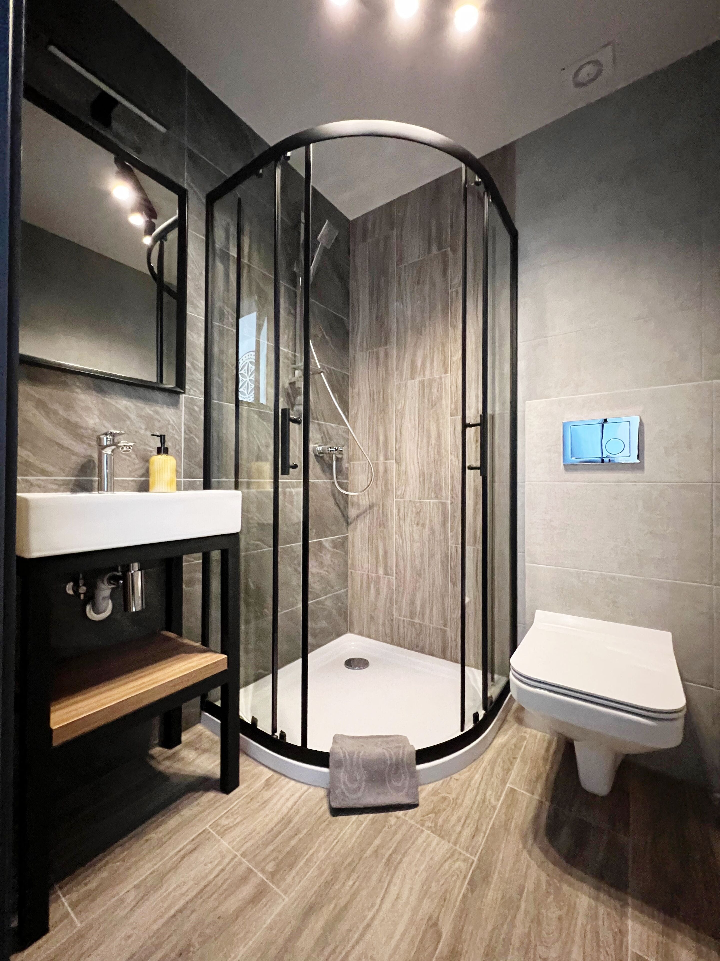 Standard Room, 1 Double Bed, Balcony, Mountainside (4) | Bathroom | Shower, hair dryer, towels, soap