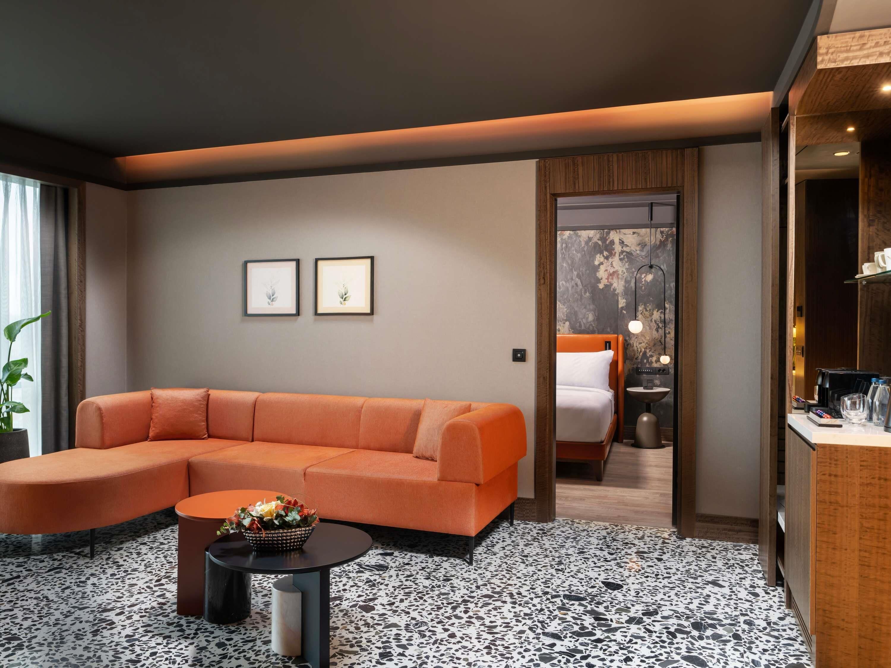 Suíte luxo, 1 cama King | Roupas de cama premium, frigobar, cofres nos quartos, escrivaninha