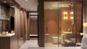 Quarto luxo, vista parcial para o mar, no canto | Roupas de cama premium, frigobar, cofres nos quartos, escrivaninha