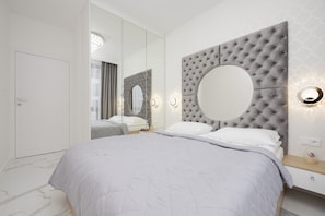 Apartment, 1 Bedroom, Sauna | 1 bedroom, bed sheets - Luxurious Grey Apartment by Renters (Warsaw)