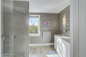 Shower, hair dryer