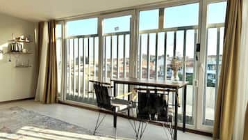 Individually decorated, individually furnished, desk, laptop workspace