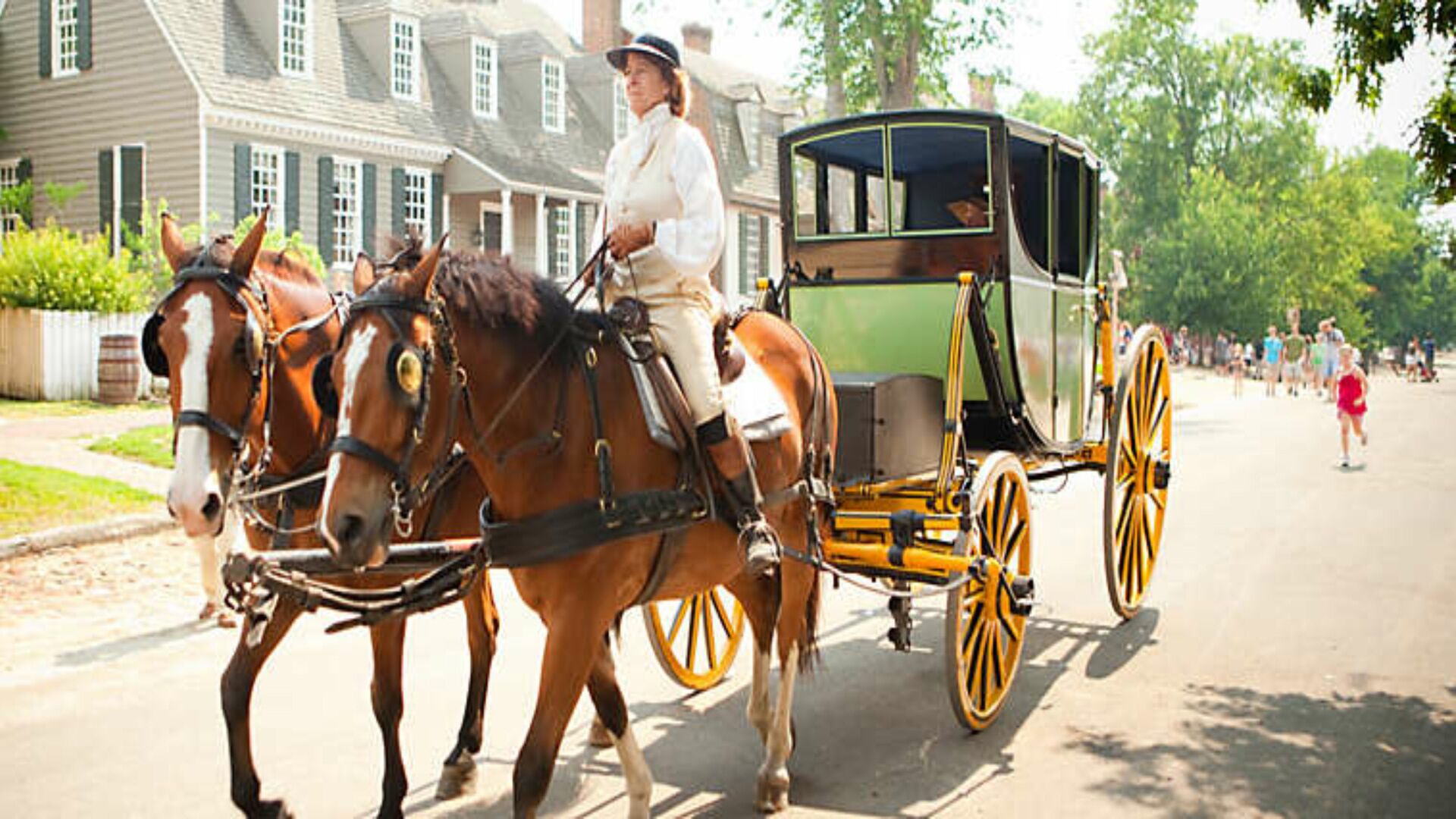 Bear cobblestone streets of Williamsburg, Indian relics, historical landmarks...