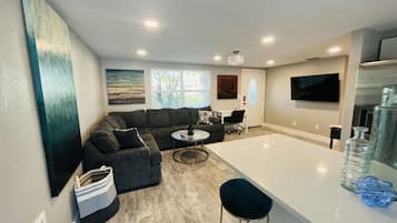 Smart TV, fireplace, video games