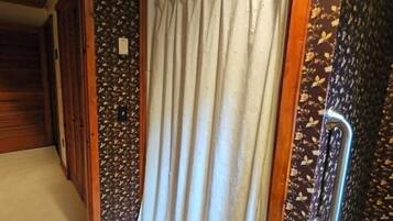 Ducha, secador de pelo, toallas y papel higiénico