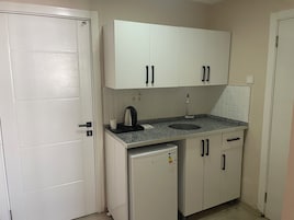 Mini-fridge, oven, stovetop, dishwasher