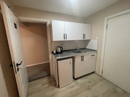 Mini-fridge, oven, stovetop, dishwasher