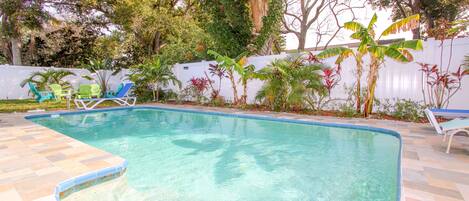 Outdoor pool, a heated pool