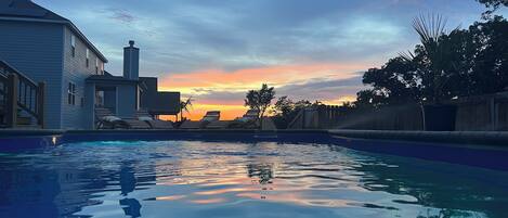 Outdoor pool, a heated pool