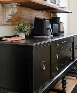 Mini-fridge, microwave