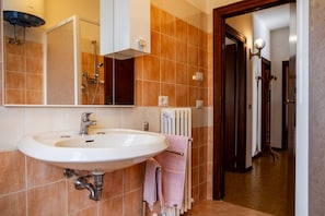 Dusche, Haartrockner, Handtücher