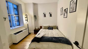 2 bedrooms, travel crib, WiFi, bed sheets