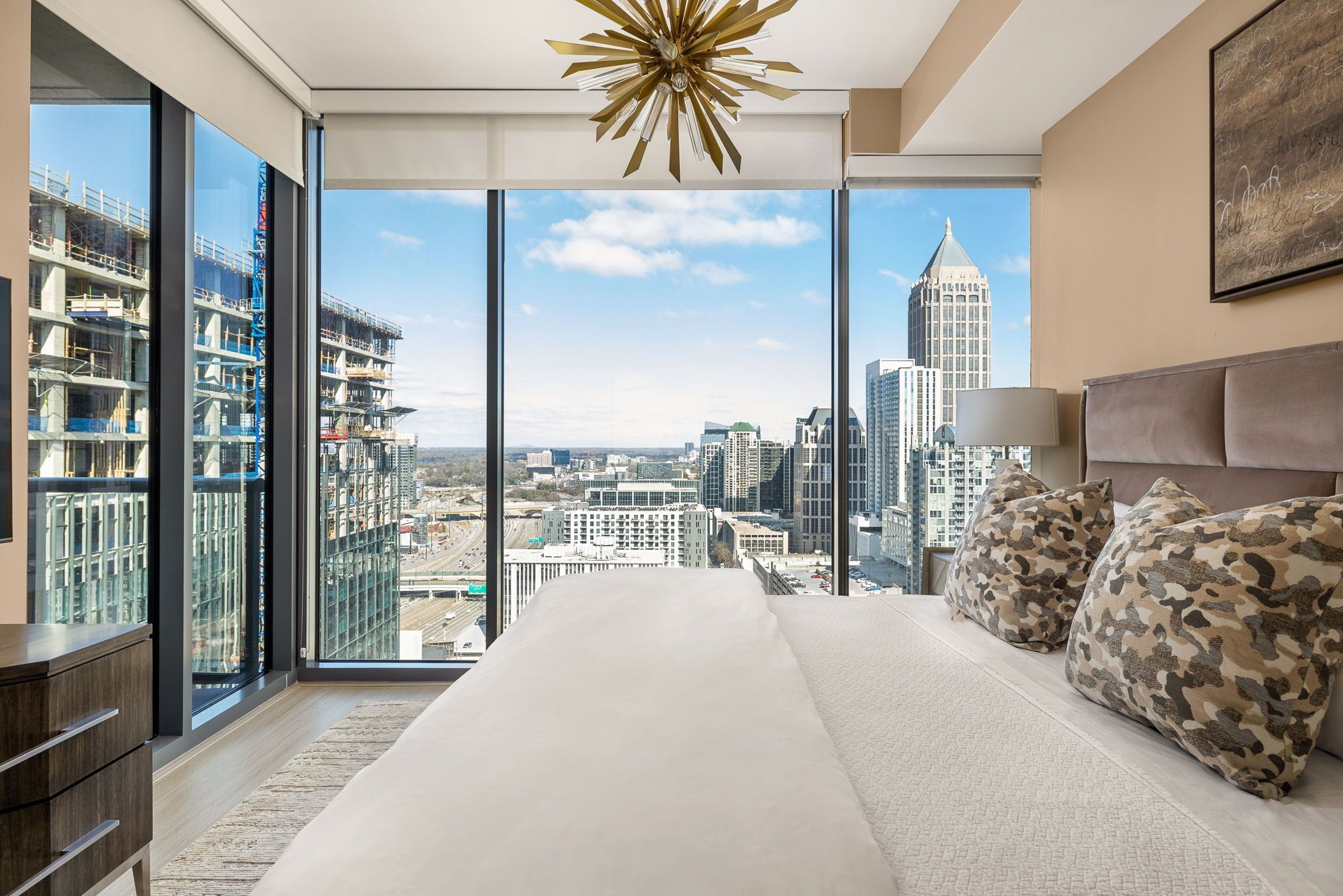 Primary suite with a king bed and a 55" 4K UHD TV