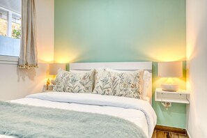 2 dormitorios, tabla de planchar con plancha, wifi gratis y ropa de cama