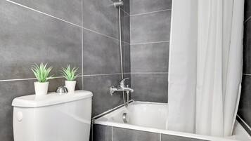 Ducha, secador de pelo y toallas