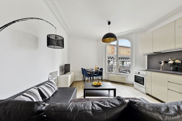 The open-plan living, kitchen and dining area