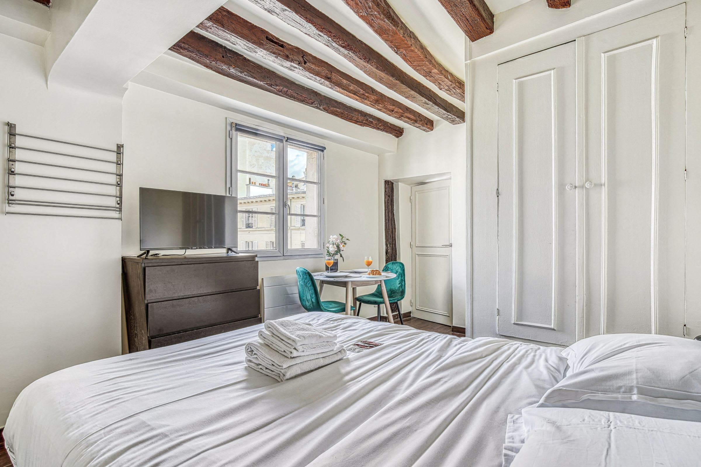 Desk, iron/ironing board, travel crib, free WiFi