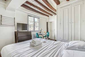 Desk, iron/ironing board, travel crib, free WiFi