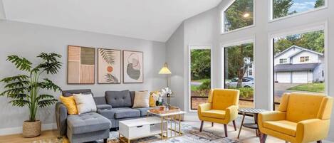 TV, foosball, offices