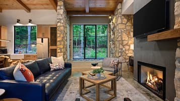 TV, fireplace, offices