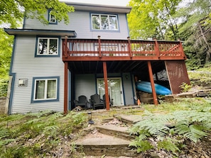 Exterior - Multi-week rental directly on Chandler Lake  deck, fire pit, tandem kayak. (Traverse City)