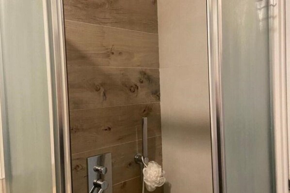 Regadera, secadora de cabello, bidet, toallas