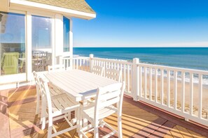 Outdoor dining - Island Life - Amazing Oceanfront 9 BR Home with Pool, Theatre Room & More! (North Topsail Beach)
