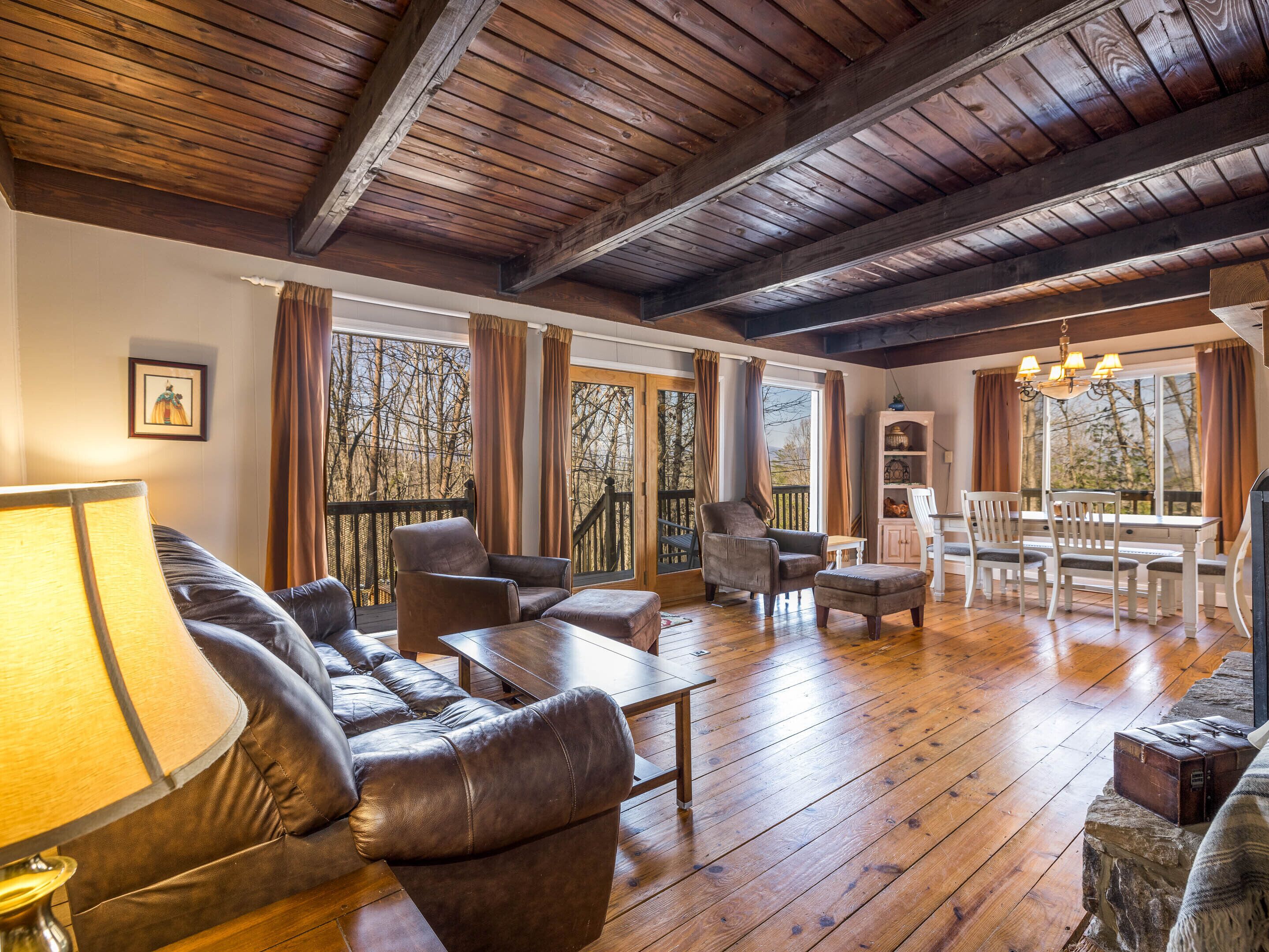 TV connectée, cheminée, livres